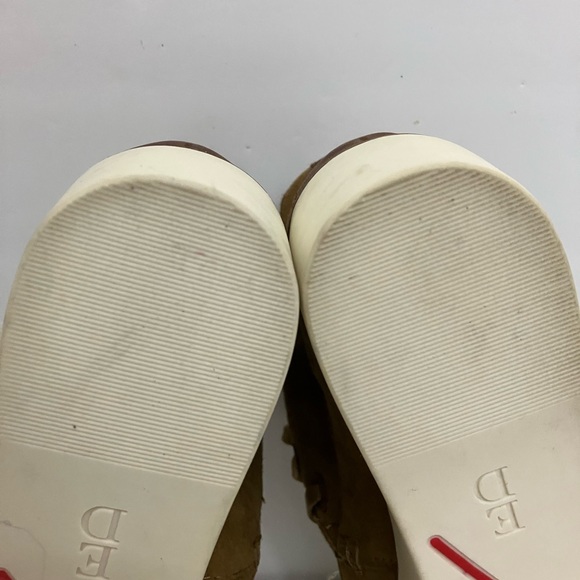 Ellen DeGeneres Botas Santero Tan Leather Wedge Boots NWOT - Picture 5 of 7